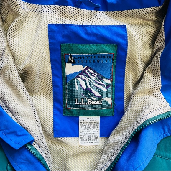 SOLD ✨LL Bean Green Northcol Men’s Rain Jacket Size L - Picture 3 of 10